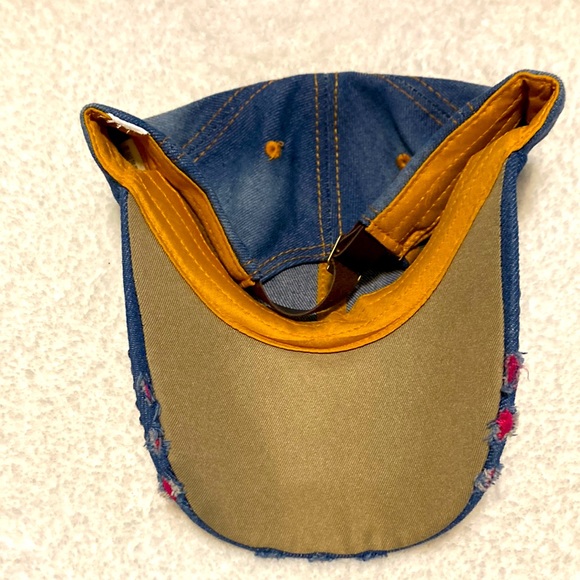 Blinged Lightly Distressed Baseball Cap - Picture 5 of 7